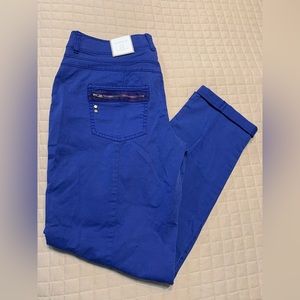 Chico’s blue cotton casual ankle pants